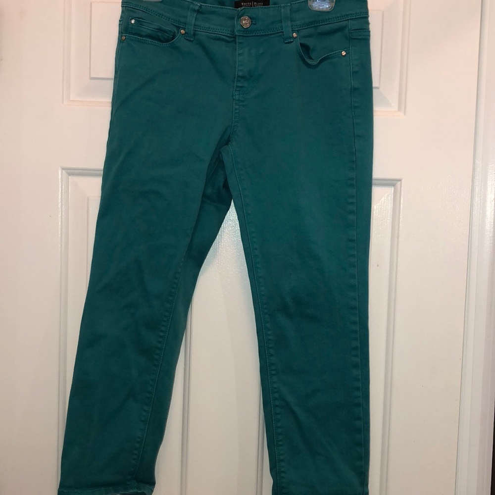 White House Black Market Crop Jeans Beautiful Teal